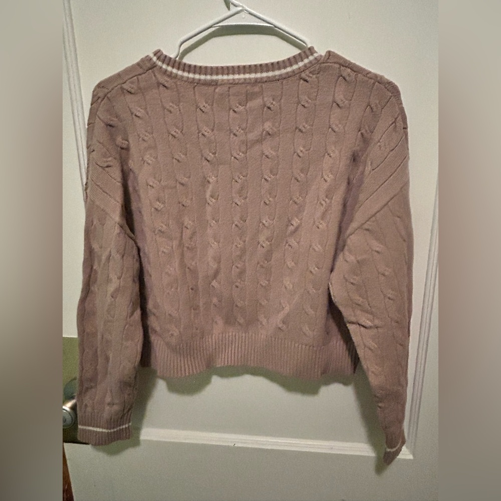 Charlotte Russe Los Angeles Cable Knit Sweater - Mauve - Picture 5 of 5